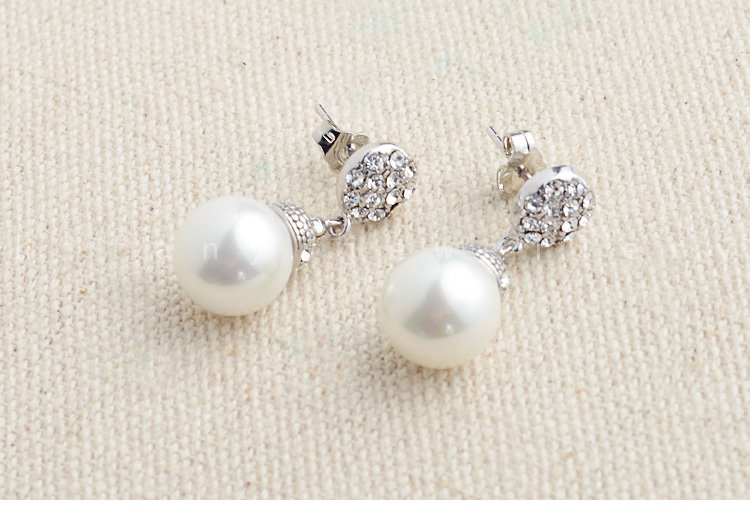 natural 10MM pearl 925 sterling silver studs Linear earring for women great gifts idea