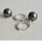 Natural 10MM pearl 925 sterling silver hoop earring for womens