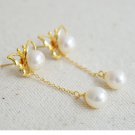 925 sterling silver / gold Butterfly  pearl studs earring for women AAA quality