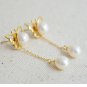 925 sterling silver / gold Butterfly  pearl studs earring for women AAA quality