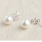 925 sterling silver  Butterfly pearl studs earring for women