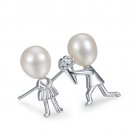 925 sterling silver lover pearl studs earring for women girl friend gifts