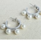 100% natural pearl hoop errings 925 sterling silver for women gifts idea