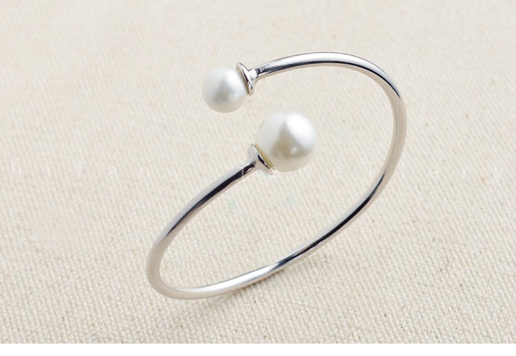 fashion jewelry 8-10mm Freshwater cuff Pearl silver plate Bracelet for women gifts