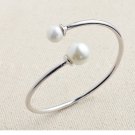 fashion jewelry 8-10mm Freshwater cuff Pearl silver plate Bracelet  for women gifts