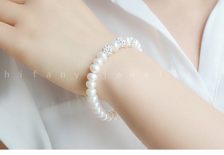 AAA+ fashion jewelry8-9mm Freshwater charm Bracelet for women gifts