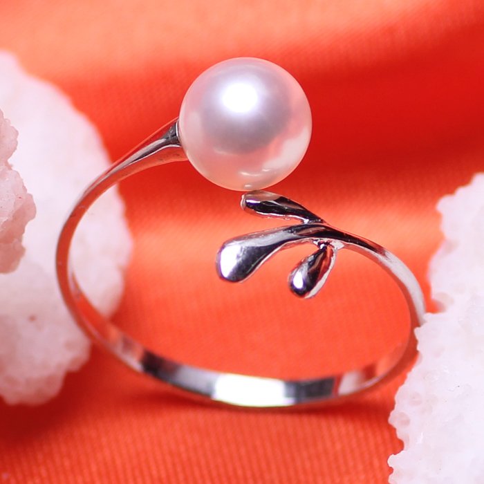 AAA+ fashion jewelry 6-7mm Freshwater pearl rings with 925 silver for women