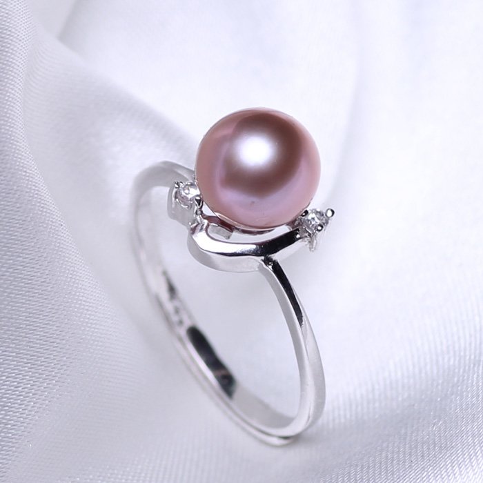 Fashion jewelry 8-9mm Freshwater pearl ring with 925 sterling silver for women