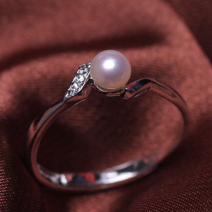 fashion jewelry 4-5mm Freshwater pearl rings for women
