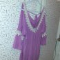 Pink Crochet Trim Crinkled Cold Shoulder Top 2XL