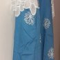 Lace Trim Banded V Neck Flared Sleeve Shift Dress M
