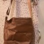 Brown Leatherlike Tote Bag With Ribbon Look Strap