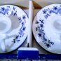 Baker Hart & Stuart Blue Garden Fine Ceramic Saucer Style Candleholder Set