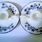 Baker Hart & Stuart Blue Garden Fine Ceramic Saucer Style Candleholder Set