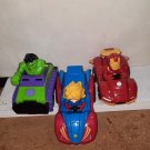 Marvel Super Hero Adventures Pull Back Figures Racer Toy Car Lot of 3