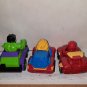 Marvel Super Hero Adventures Pull Back Figures Racer Toy Car Lot of 3
