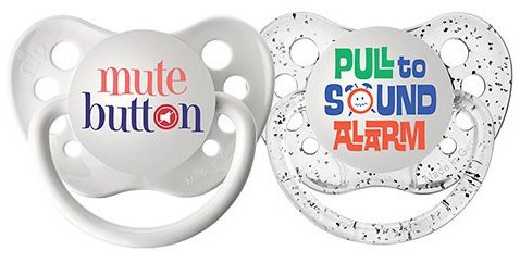Newborn Pacifier Set - Mute Button Pacifier - Pull to Sound Alarm Binky - 0-6 months Soothers