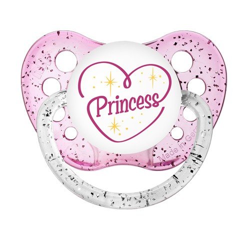 Princess Pacifier - Ulubulu - Girls - 0-6 months - Glitter Binky - Baby Girl Dummy