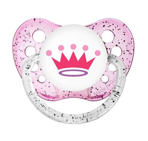 Princess Crown Pacifier - Ulubulu Binky - 0-6 months - Tiara Soother - Glitter Pink Dummy