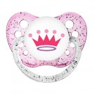 Princess Crown Pacifier - Tiara Soother - Ulubulu Binky 0-18 months - Glitter Pink Dummy