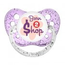 Born To Shop Dummy - Ulubulu Binky - 0-18 months - Little Girl Pacifier - Glitter Purple Soother