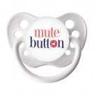 Mute Button Binky - White Soother 0-18 months - Funny Baby Pacifier - Unisex Dummy