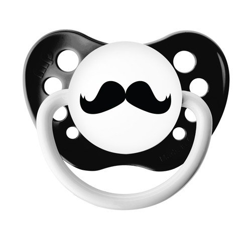 Black Mustache Pacifier - 0-6 months - Ulubulu - Unisex - Mustache Binky