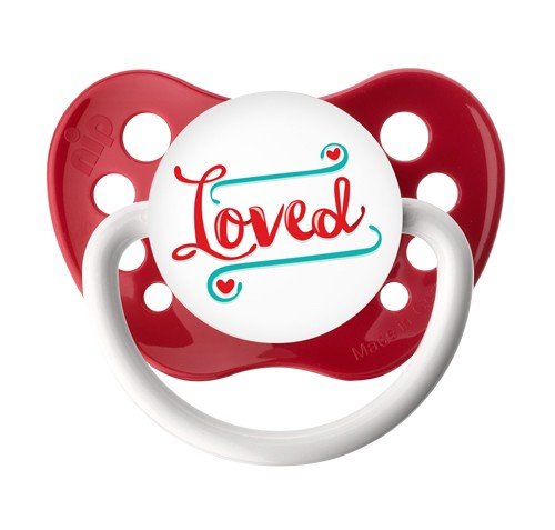 Loved Pacifier by Ulubulu - Red - Unisex - 6+ months