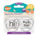 Hi Pacifier and Rock Star Pacifier - 0-6 months - Unisex - Ulubulu - Set of 2 Binkies