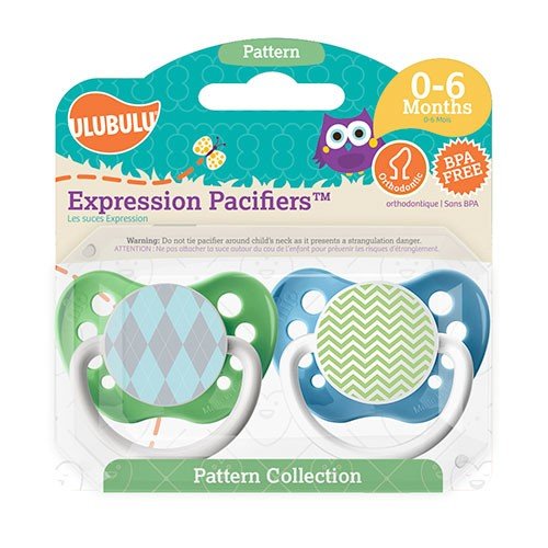 Argyle Pacifier and Chevron Pacifier Set - 6+ months - Boys - Ulubulu - Set of 2 Binkies