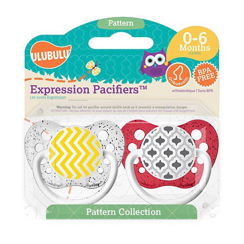 Yellow Chevron Pacifier and Red Moroccan Pacifier Set - Unisex - Ulubulu - 0-6 months