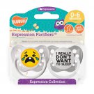 I Really Don't Want To Sleep Pacifier and Crying Emoji Pacifier Set - 0-6 months - Unisex- Ulubulu