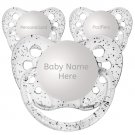 3 Glitter Clear Personalized Pacifiers - 0-18 months - Ulubulu - Name Soothers- 3 Baby Binkies