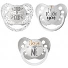 3 Religious Pacifier Set - Ulubulu - Unisex - Child of God, Jesus Loves Me, I Will Follow You
