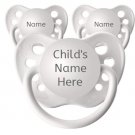 3 WhitePersonalized Pacifiers - 0-18 months - Ulubulu - Name Soothers- 3 Baby Binkies