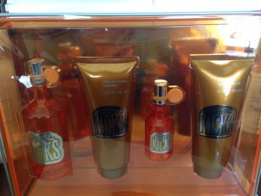 CURVE ** KICKS ** 4 PC GIFT SET ** TOILETTE, BODY LOTION, BATH & SHOWER GEL **