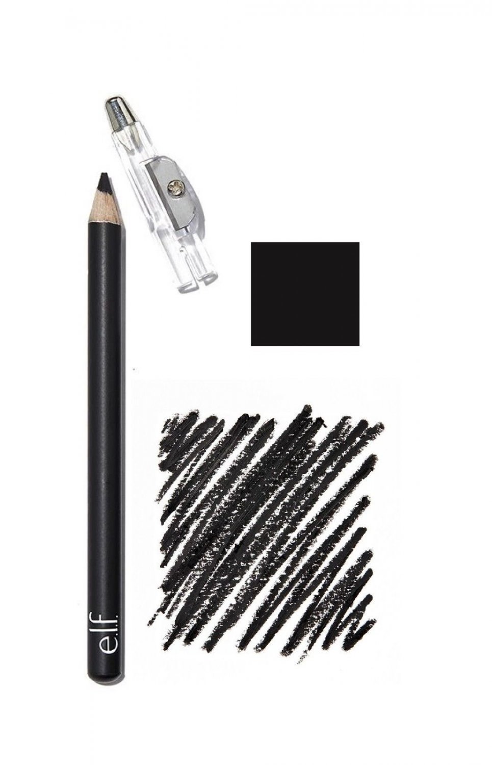Lot of 2 ELF Satin Eye Liner Eyeliner Pencil Black with Sharpener 21119