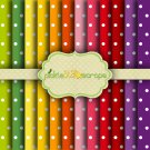 Rainbow Crazy Dots ~ 12x12inch Digital Printable Papers