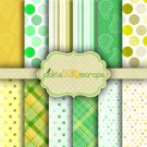 Confetti Lime & Lemon ~ 12x12inch Digital Printable Papers