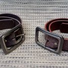 Marbled Leather Belts 39 inches Lot of 2 Brown Grey Belts