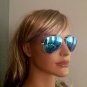 Ray Ban RB3025 Large Aviator Sunglasses Gold Frame (Blue Mirror Lens)