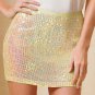 $98 Victoria Secret Low Rise Sequin Mini Skirt Pink Yellow LINED Size 2