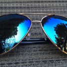 OSCAR Oscar de la Renta 3045 Aqua Blue Mirrored AVIATOR Sunglasses~Gorgeous! NWT
