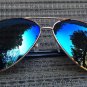 OSCAR Oscar de la Renta 3045 Aqua Blue Mirrored AVIATOR Sunglasses~Gorgeous! NWT