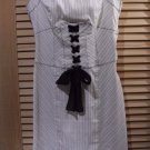XOXO White with Black Stripe Sleeveless Shift Dress Stretch~ Sz 3/4 fits Reg XS
