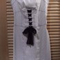 XOXO White with Black Stripe Sleeveless Shift Dress Stretch~ Sz 3/4 fits Reg XS