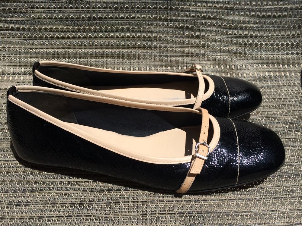 FRENCH SOLE FSNY Ballet Flats Slip On Black Patent Leather~ Size 8