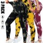 3 Pack Tie Dye Workout Seamless Leggings For Women High Waist Gym Leggings Yoga Pants, Seamless