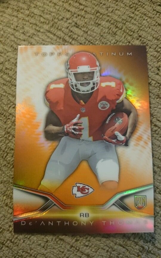 2014 Topps Platinum Orange Refractor De ' Anthony Thomas