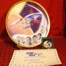 STAR TREK USS Enterprise (NCC-1701) Plate with Kirk, Spock, McCoy, Scott, Uhura